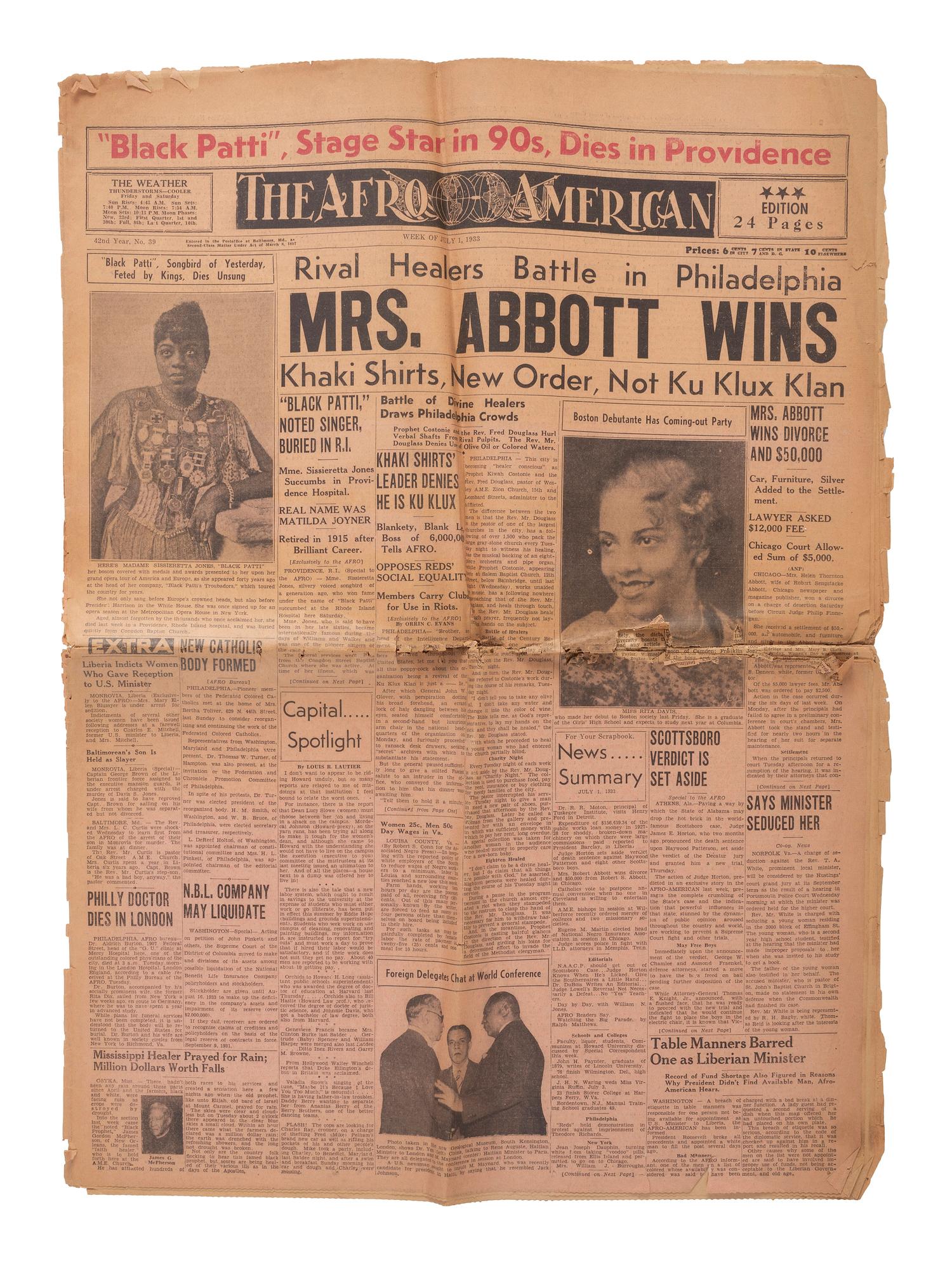 [CIVIL RIGHTS]. A small archive of items related to the "Scottsboro Boys," including 4 press photographs and 1937 pamphlet.