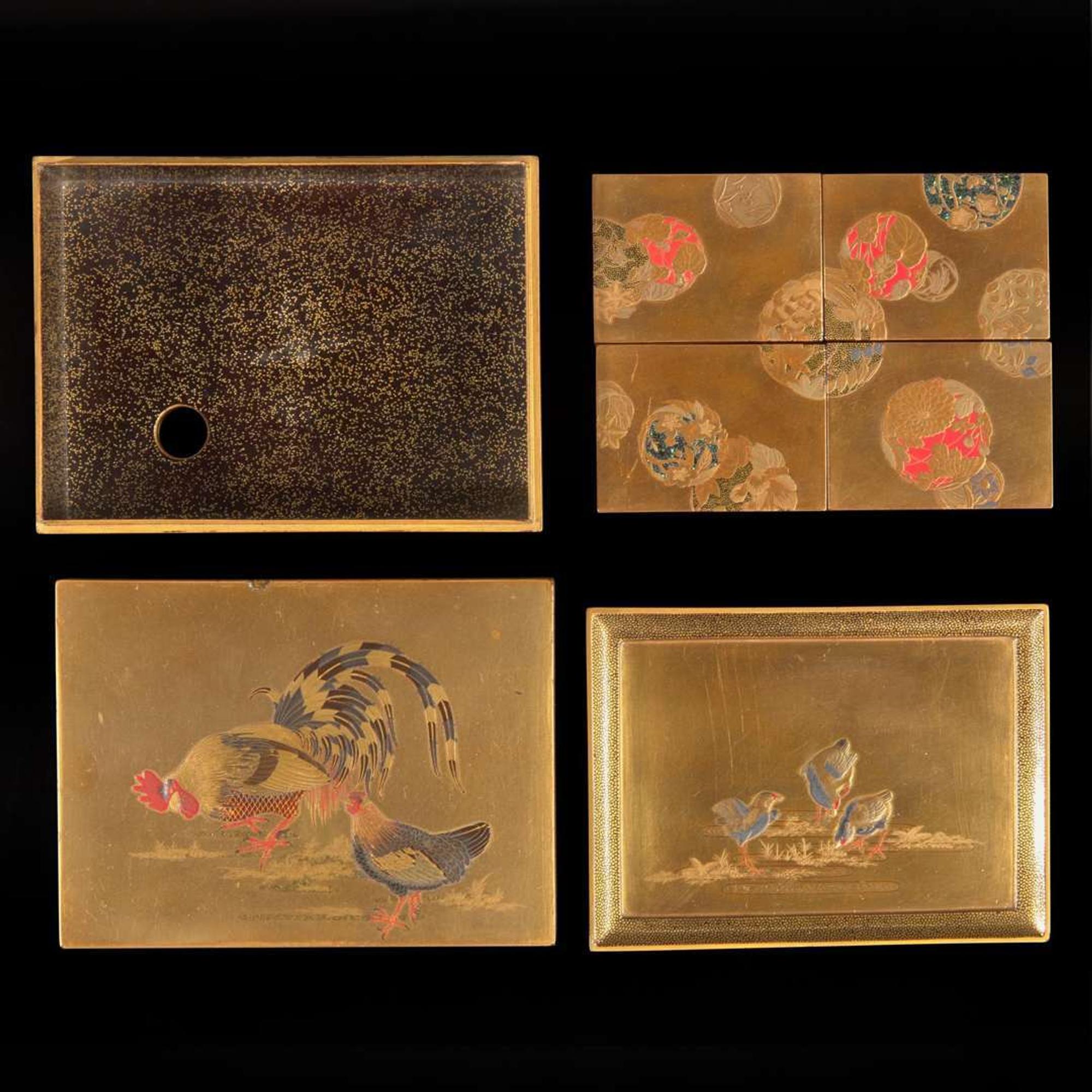 A group of five Japanese lacquer objects 日本漆器五件 Meiji to Taisho period ?????