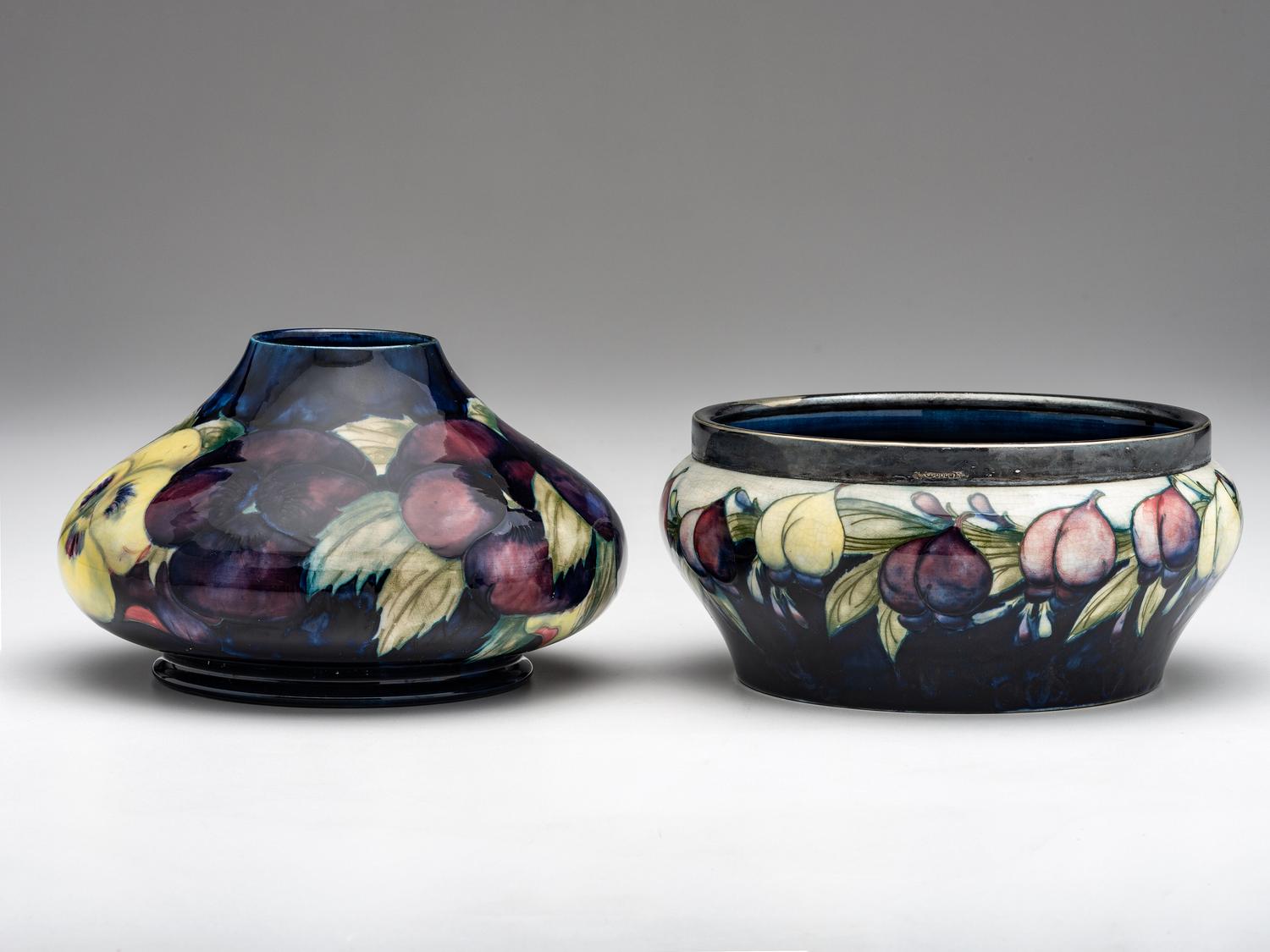 Vase and Bowl with Metal Mount