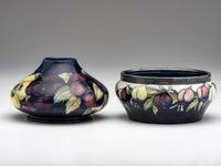 Vase and Bowl with Metal Mount