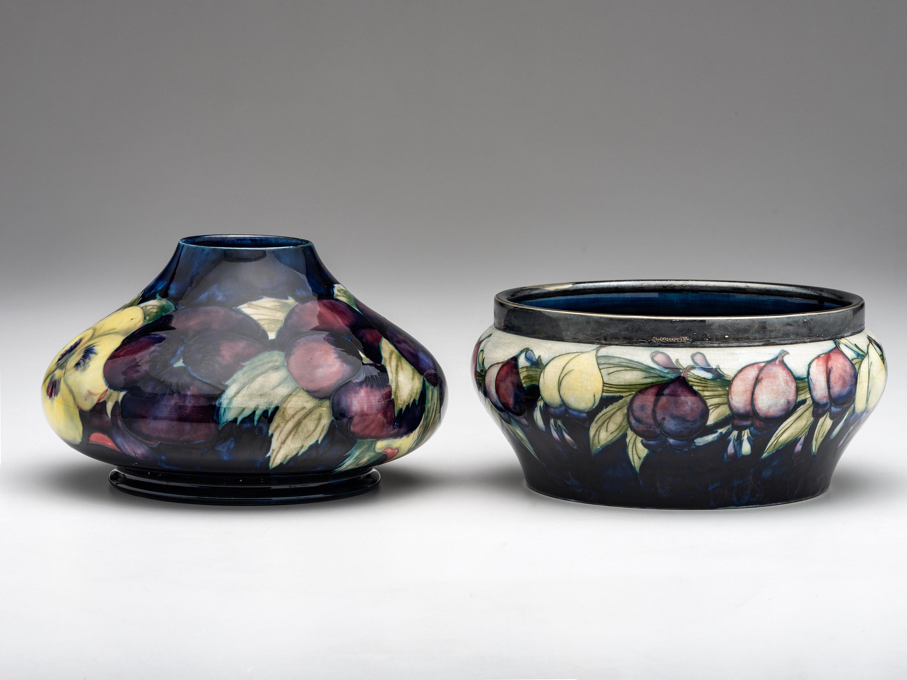 Vase and Bowl with Metal Mount