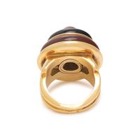 YELLOW GOLD, CARNELIAN AND ONYX RING