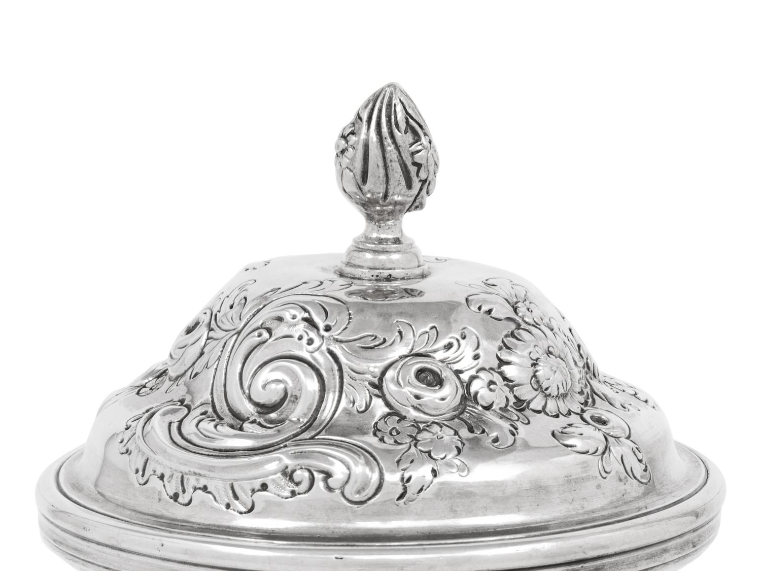 A George III Silvered Covered Jar
