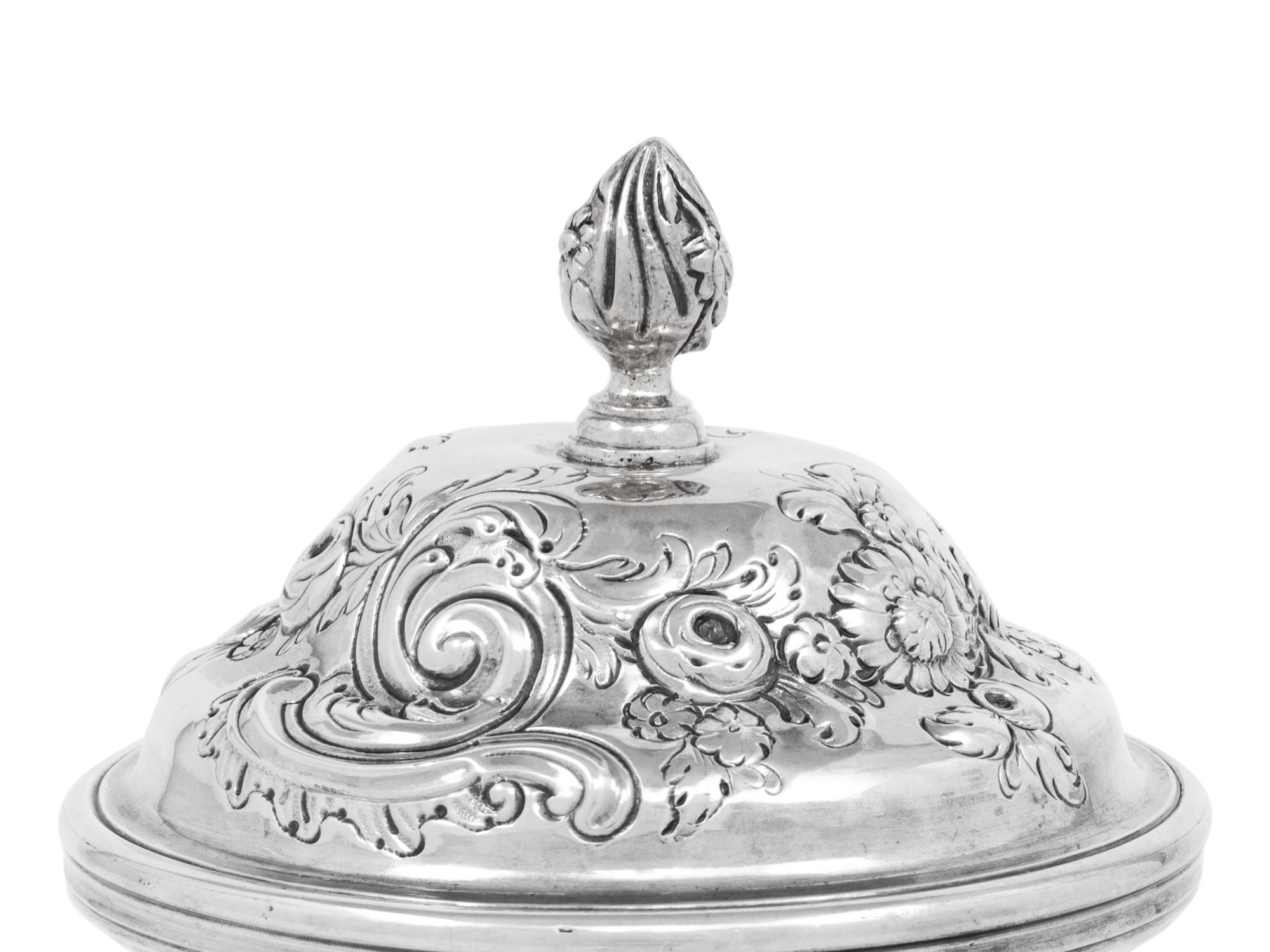 A George III Silvered Covered Jar