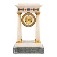 An Empire Style Specimen Marble Portico Clock