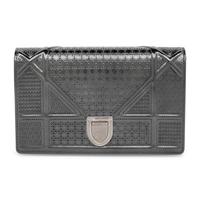 Christian Dior, Mini Diorama Flap Bag in Steel Grey Patent Leather