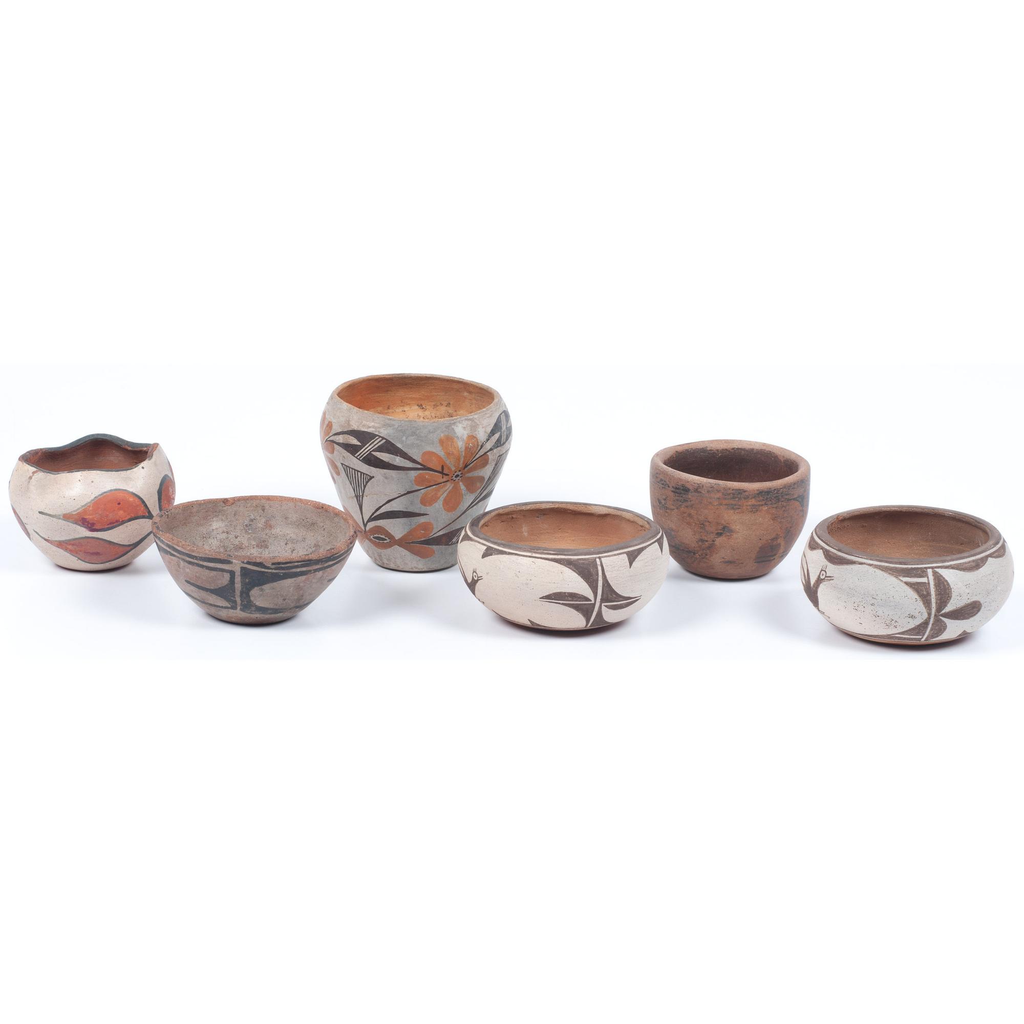 Collection of Zia, Acoma, and Kewa Miniature Pottery
