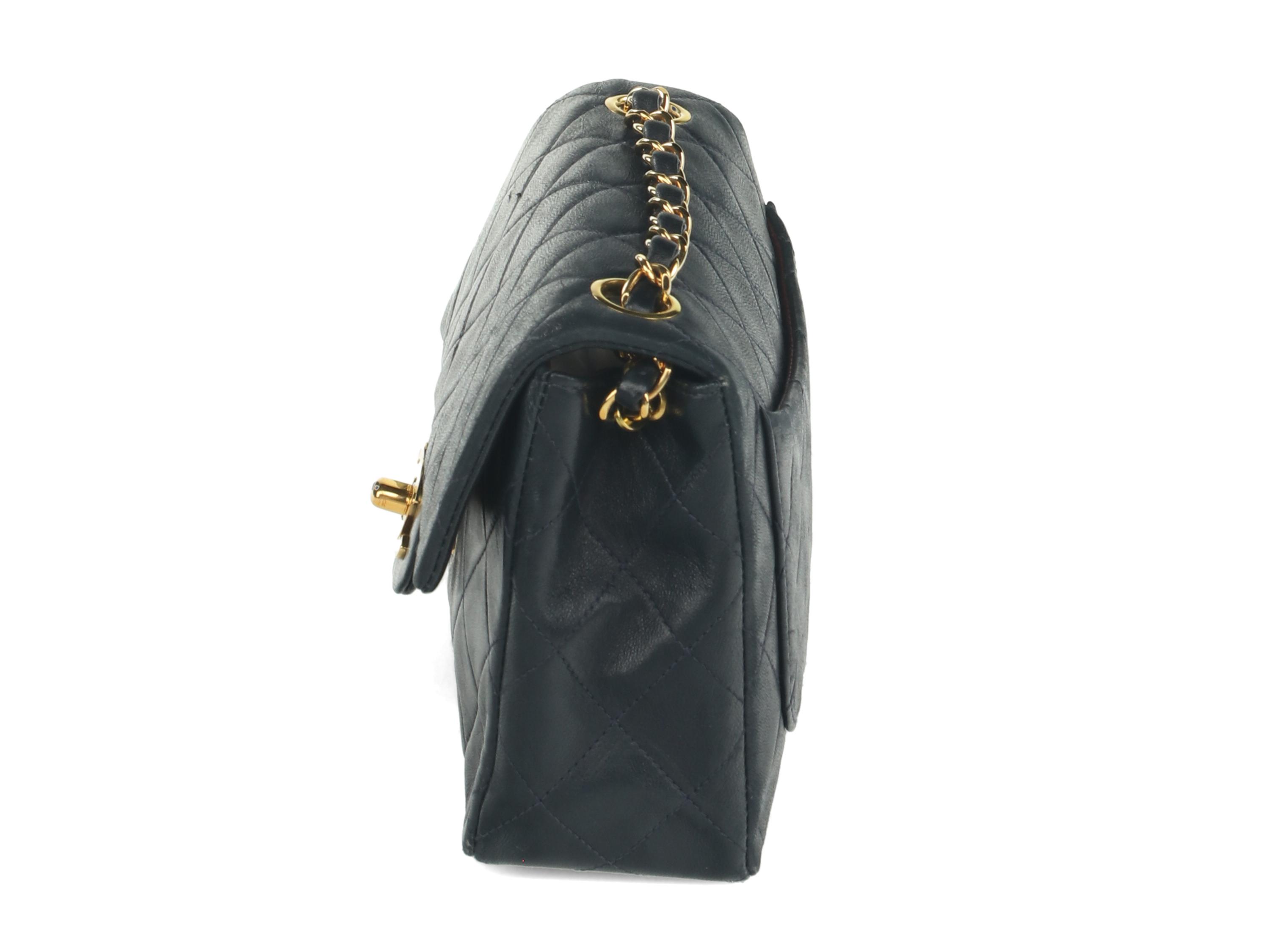 Chanel Mini Classic Flap Bag in Navy Lambskin