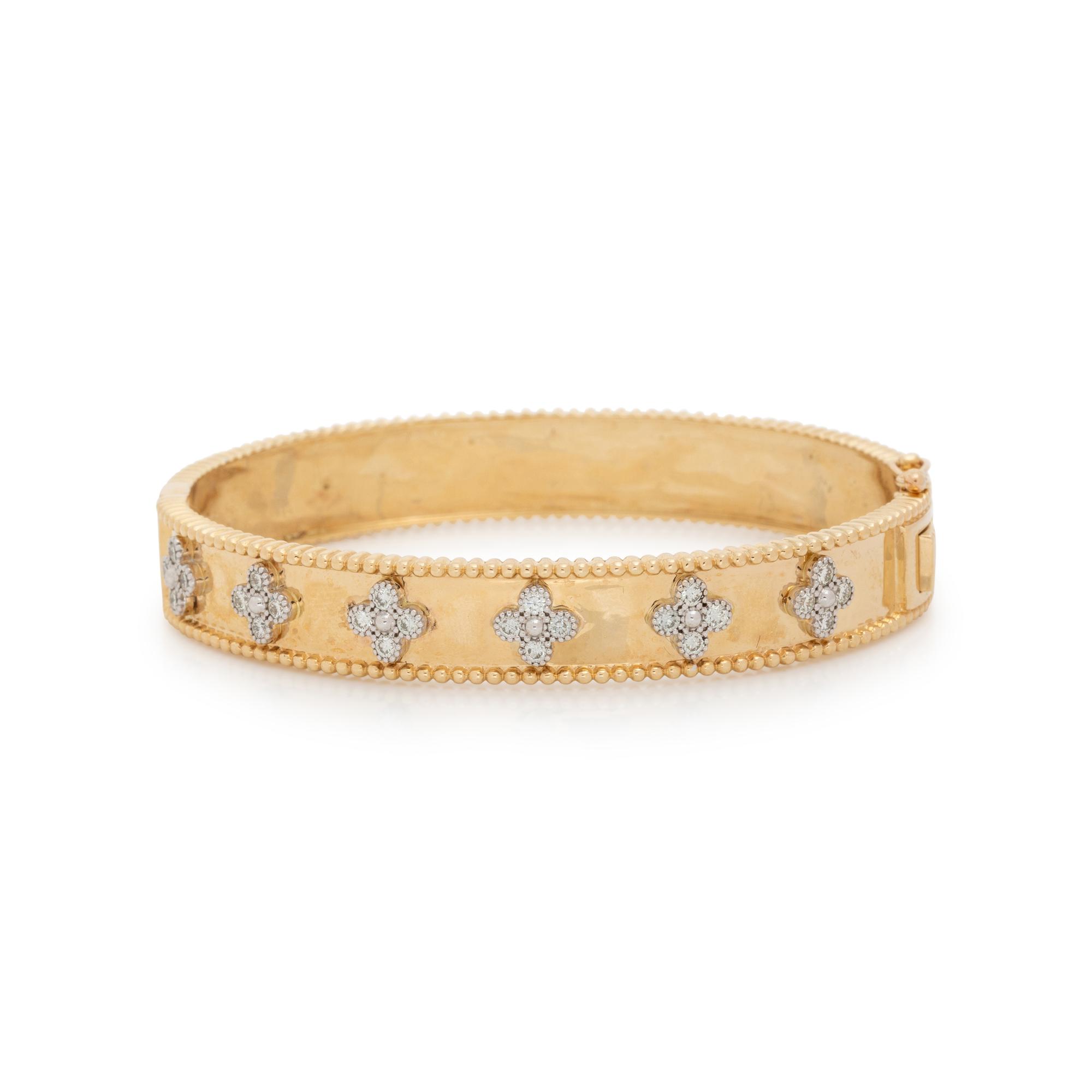 YELLOW GOLD AND DIAMOND BANGLE BRACELET
