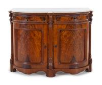 A Victorian Mahogany Marble-Top Parlor Cabinet