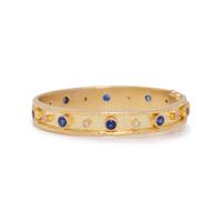 ELIZABETH LOCKE, YELLOW GOLD, SAPPHIRE AND DIAMOND BANGLE BRACELET