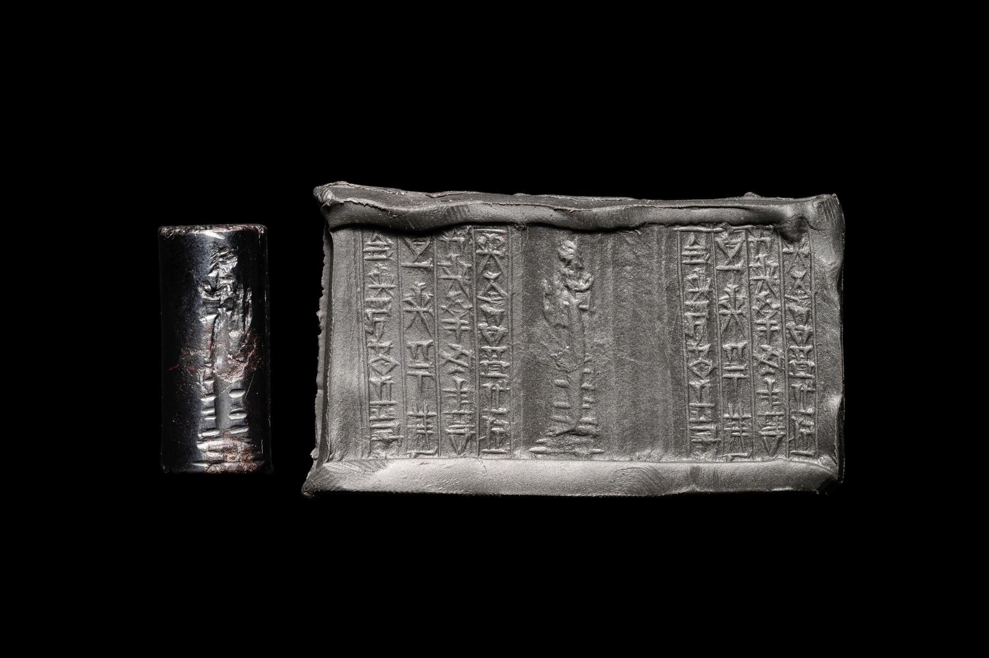 A Mesopotamian Hematite Cylinder Seal