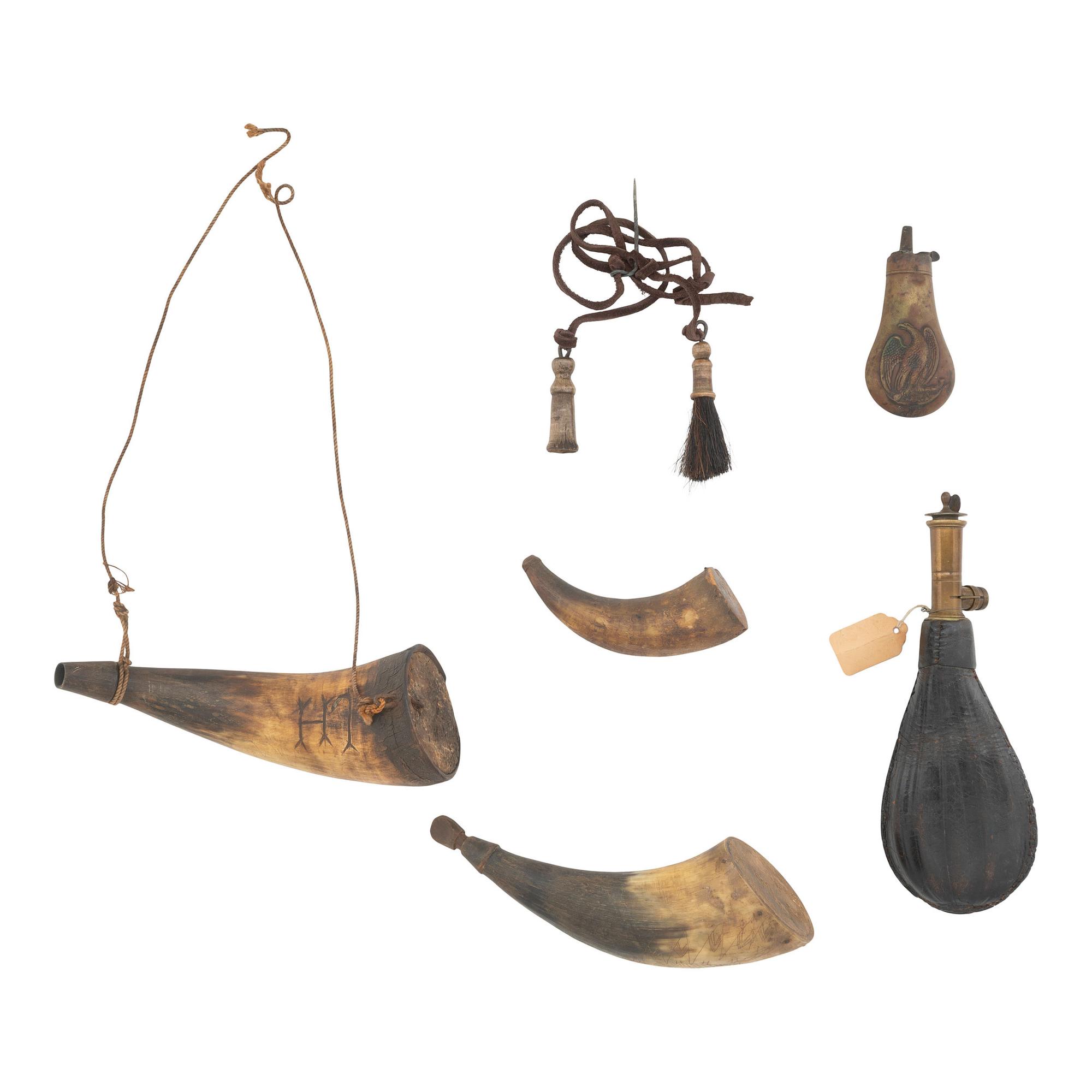 Group of Powder Horns & Flasks