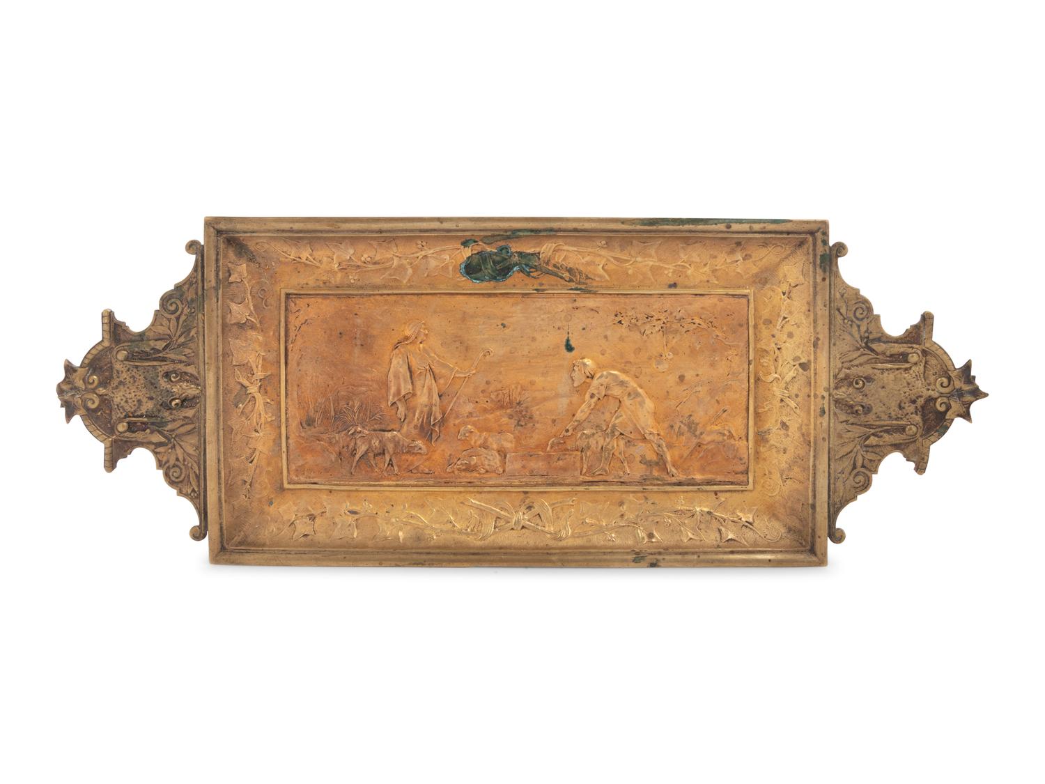 A Continental Gilt Bronze Tazza