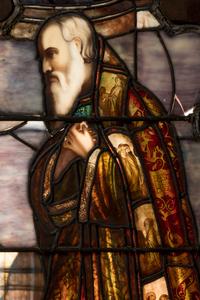 A Set of Three Leaded Glass Windows