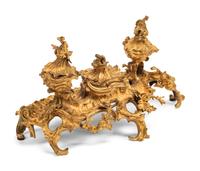 A Louis XV Style Gilt Bronze Inkwell