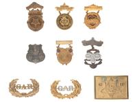 [CIVIL WAR]. 21 GAR ribbons and badges representing various regiments, incl. 146 NY Vols.