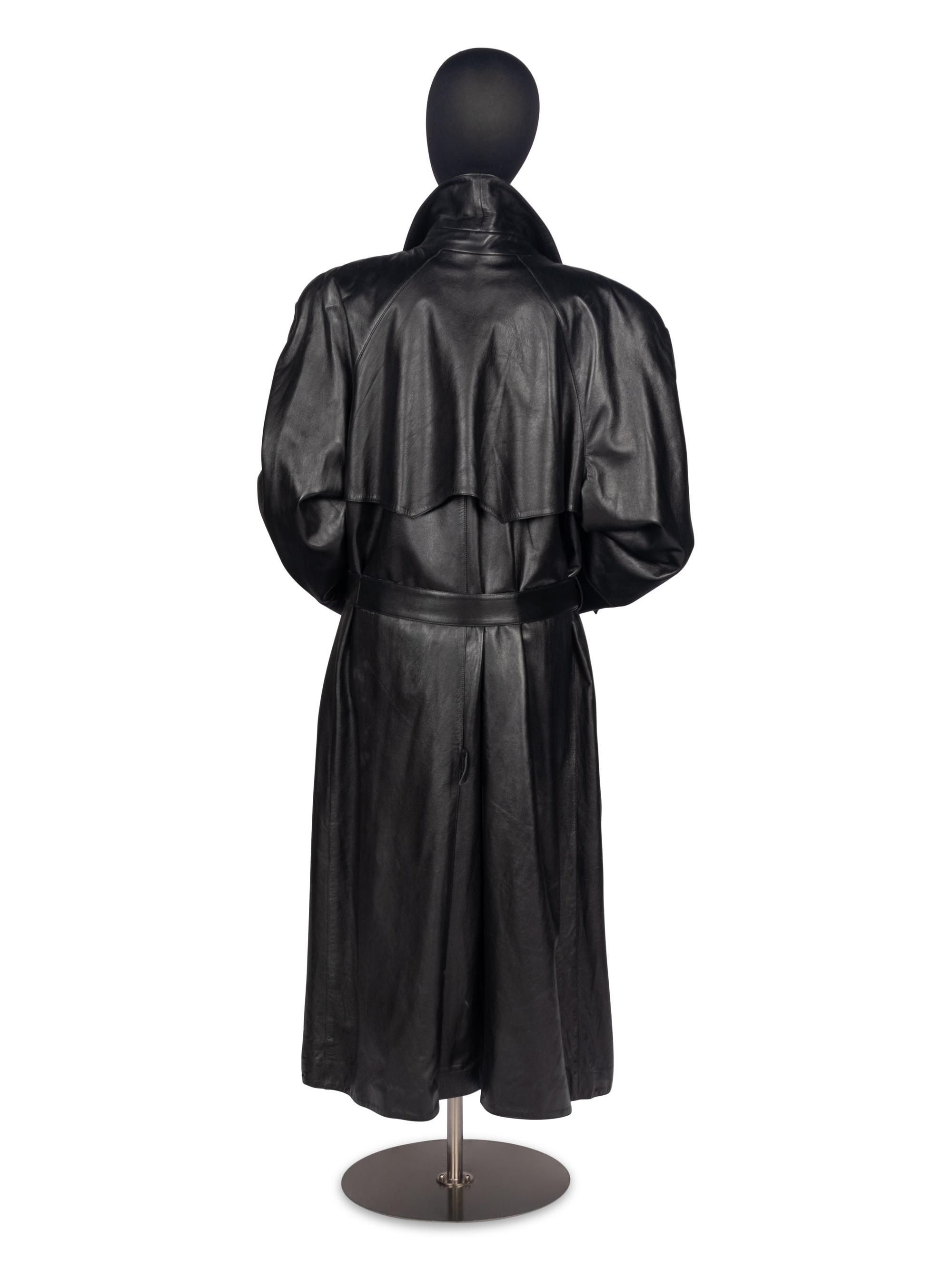 Claude Montana Leather Trench Coat