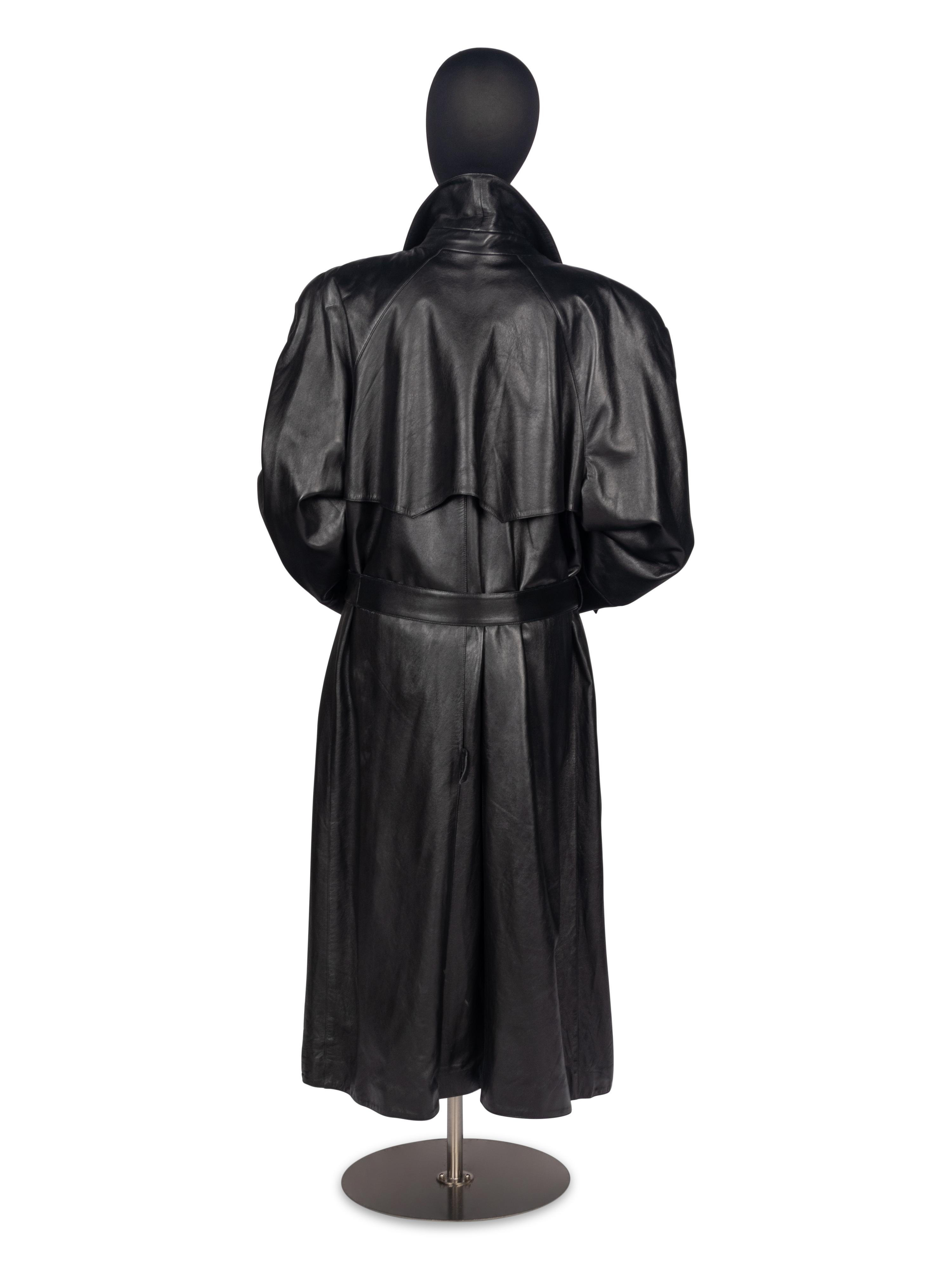 Claude Montana Leather Trench Coat