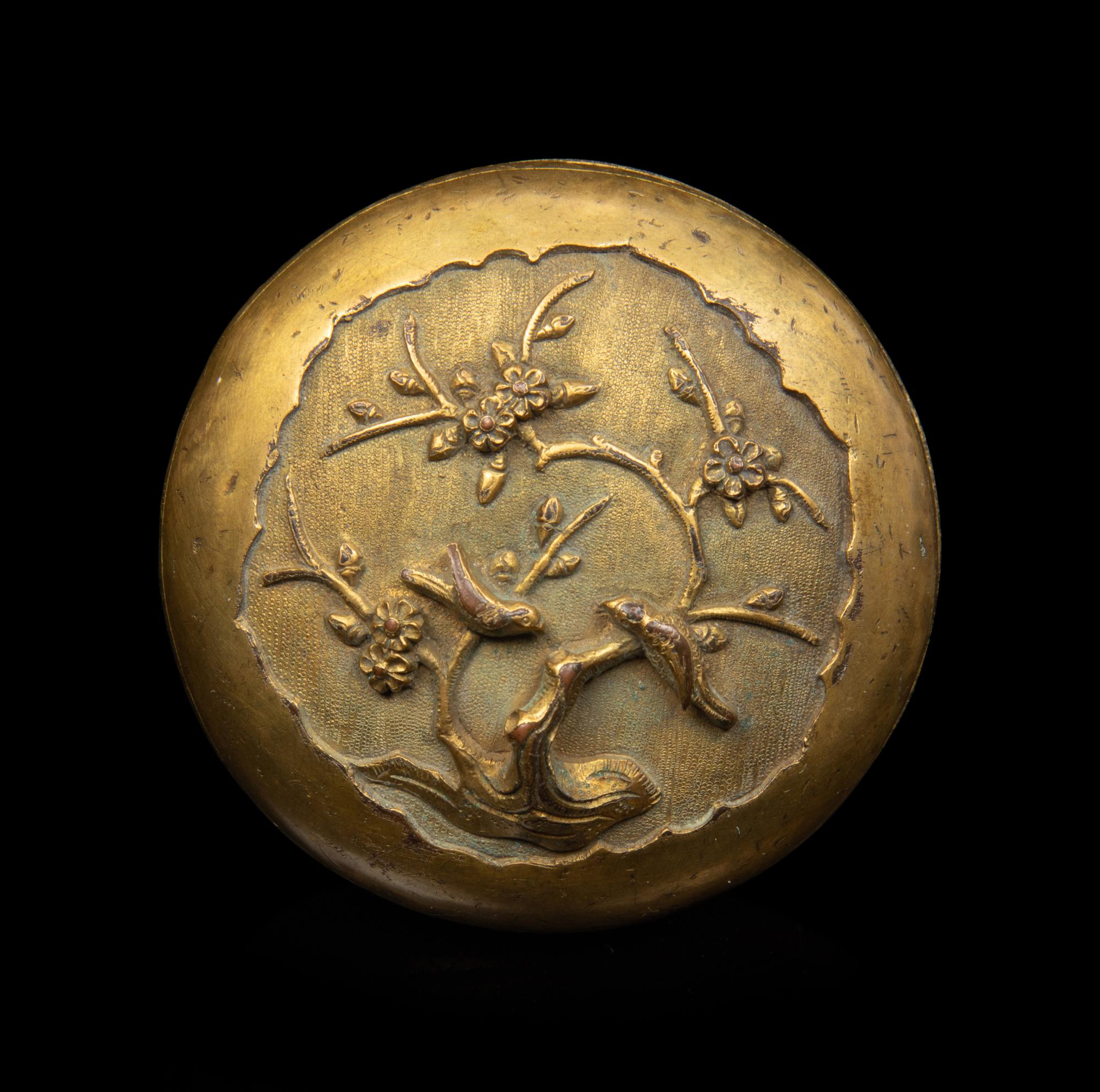 A Gilt Bronze Covered Seal Paste Box