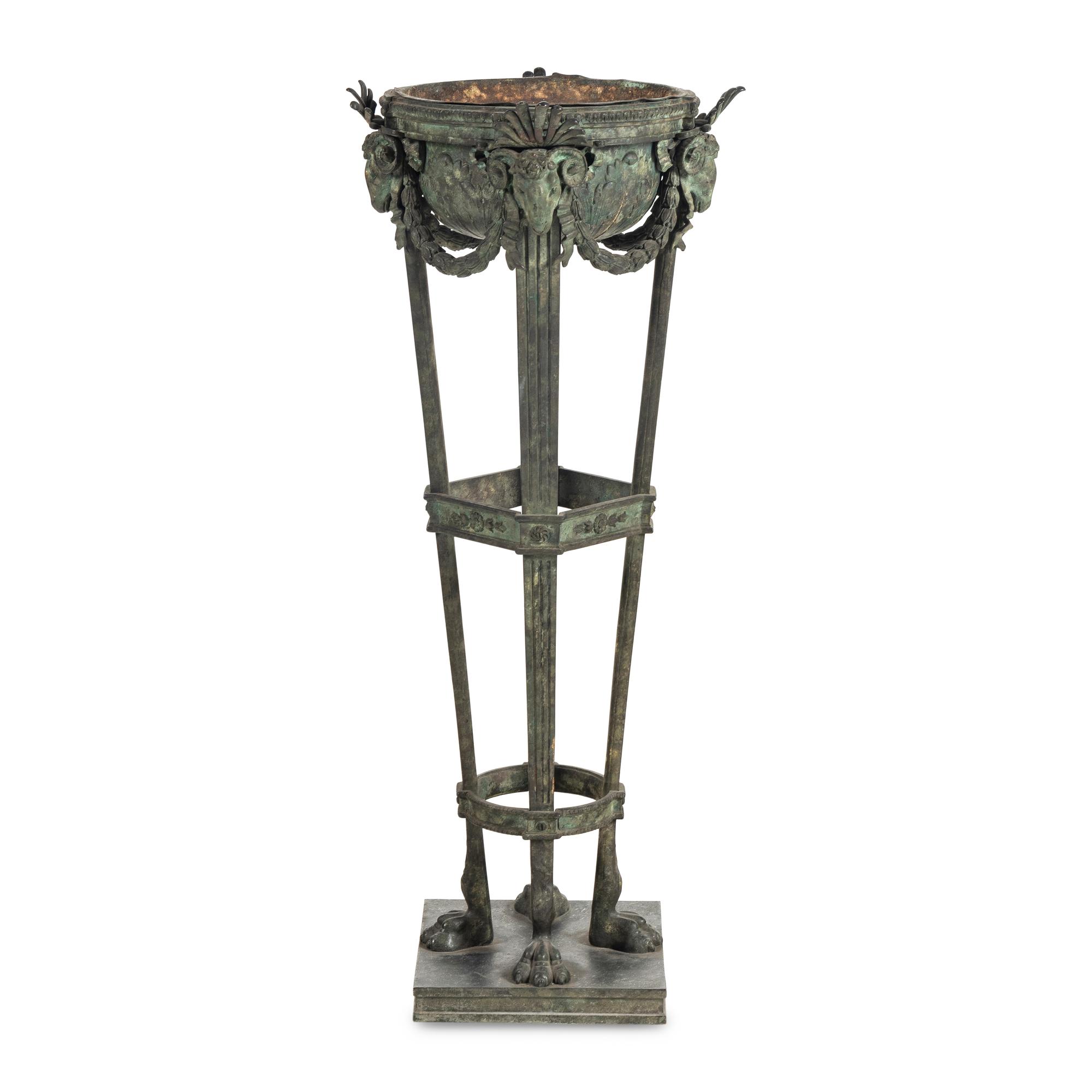 An Italian Grand Tour Style Verdigris Bronze Athénienne