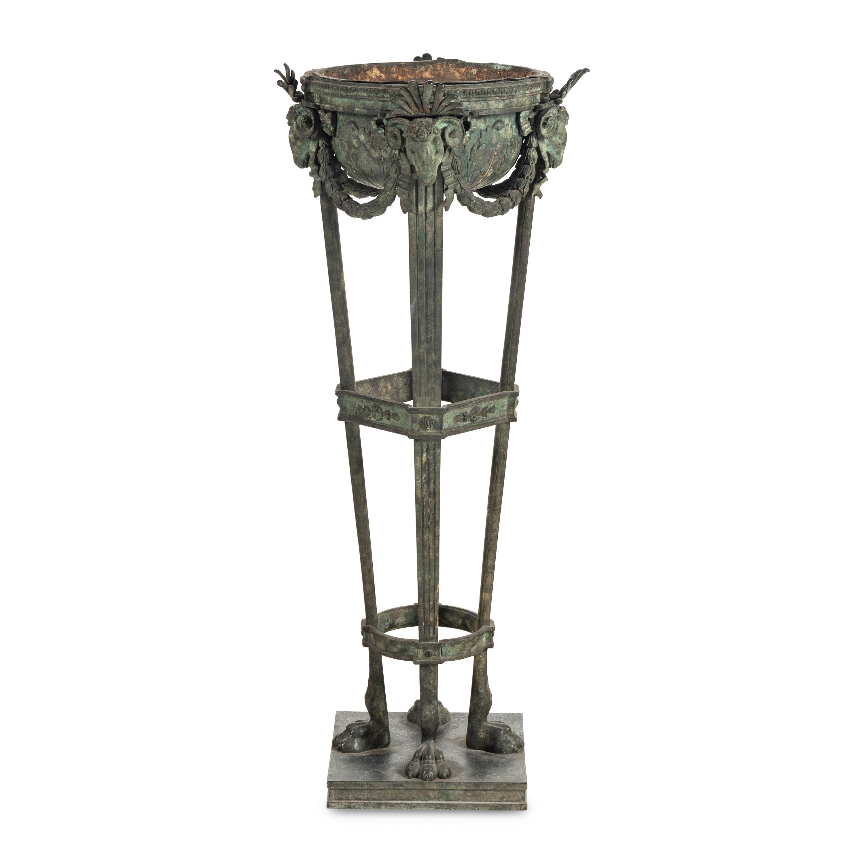 An Italian Grand Tour Style Verdigris Bronze Athénienne