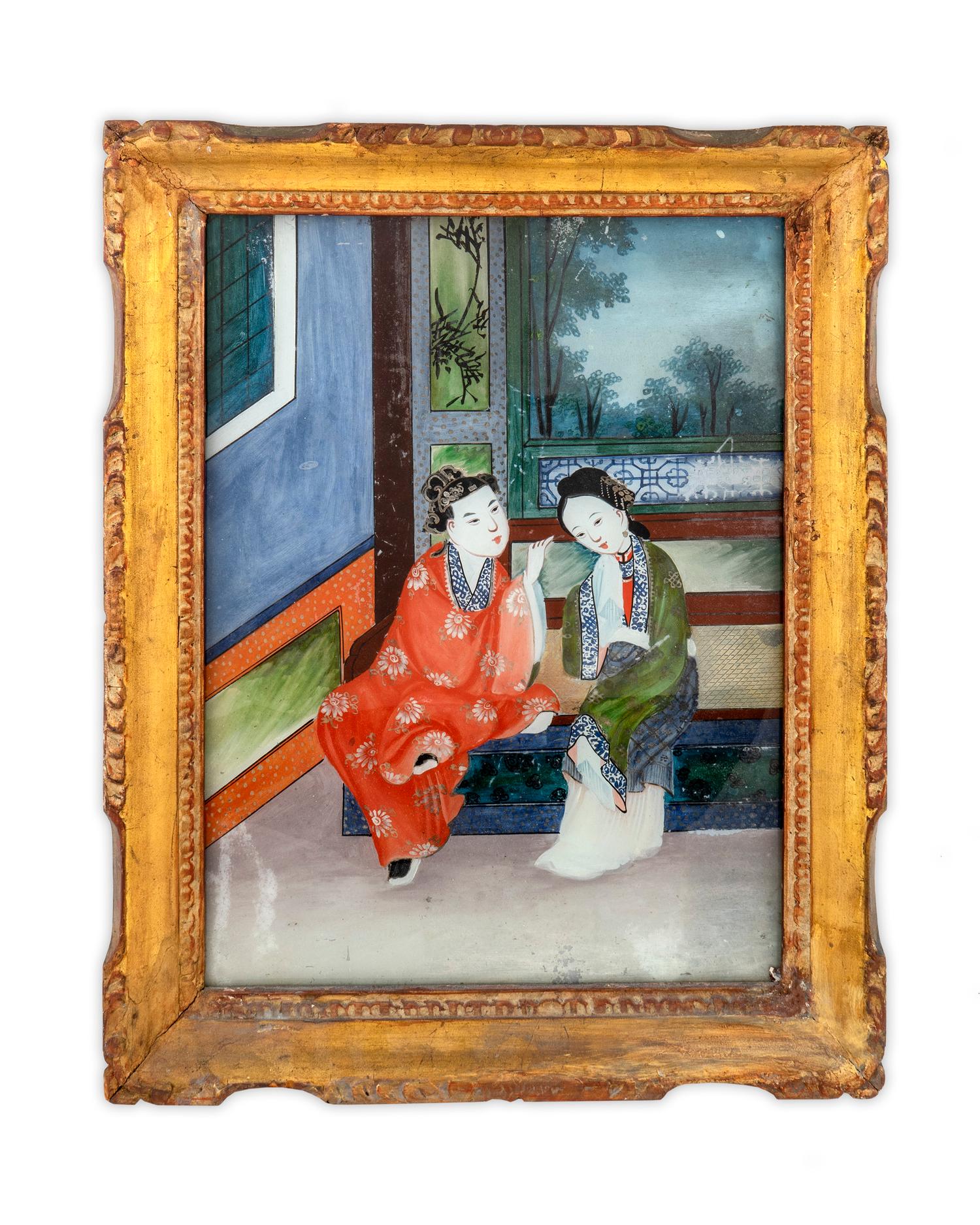 A Chinese Reverse Painting on Glass — 19TH CENTURY