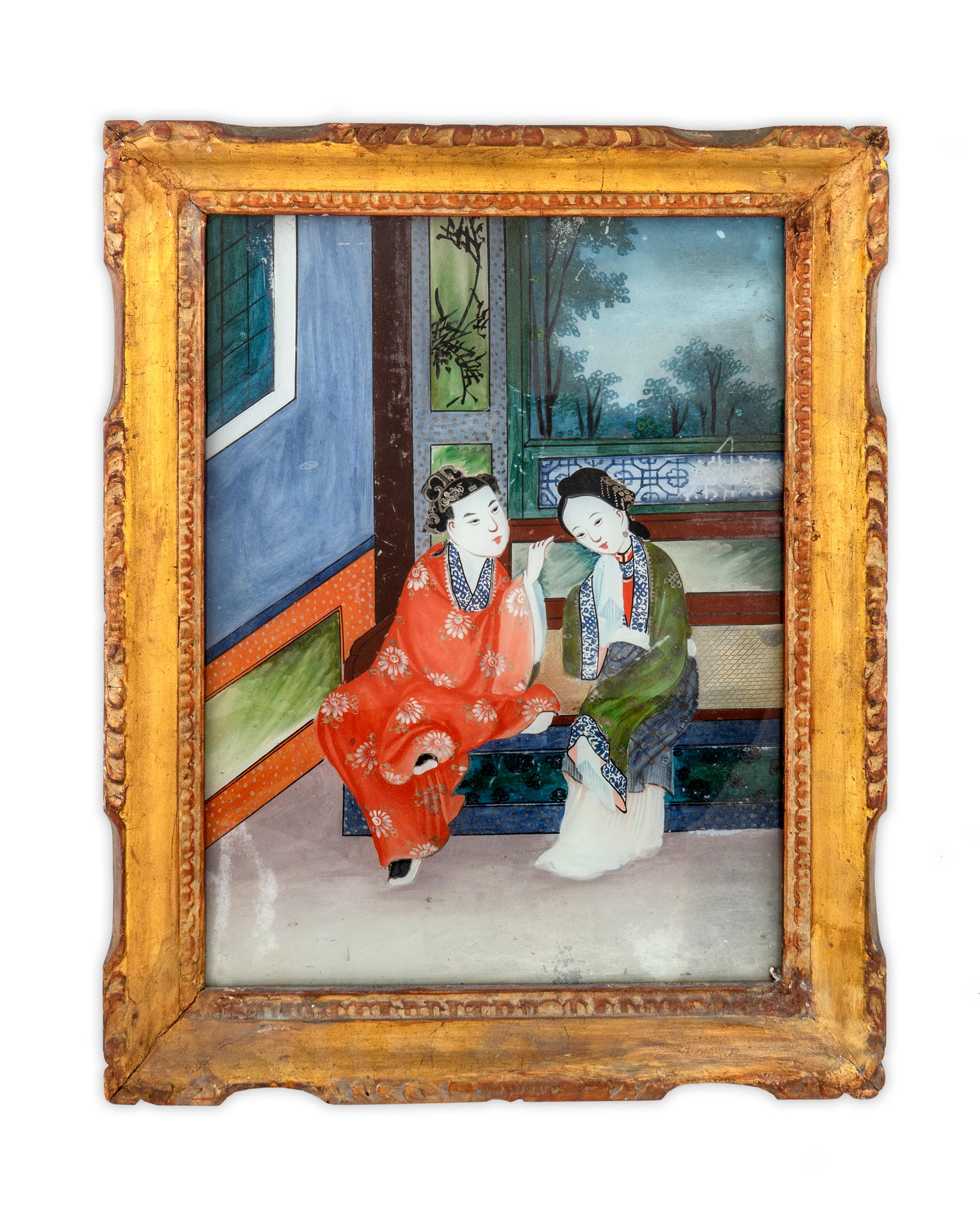 A Chinese Reverse Painting on Glass — 19TH CENTURY