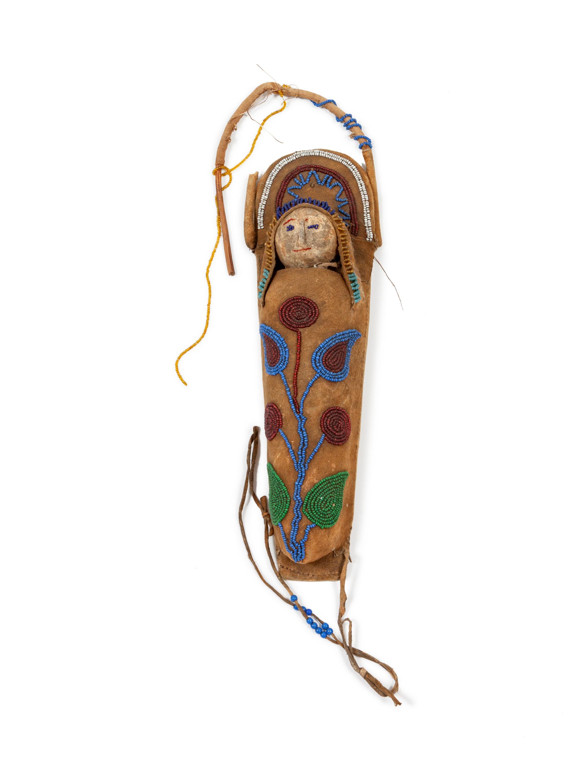 Plateau Beaded Hide Doll Cradle