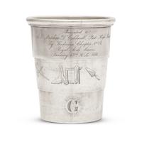 A Rare Masonic Engraved Sterling Silver Collapsible Cup Presented to M.E. Stephen D. Caldwell