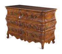 A French Provincial Shell-Carved Walnut Commode