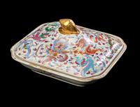 A Set of Three Chinese Famille Rose Porcelain Rectangular 'Dragons' Covered Tureens