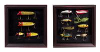 A Group of Decorative Articles Shadow boxes 9 3/8 x 9 3/8 inches.