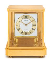 An Elgin Brass and Glass Mantel Clock