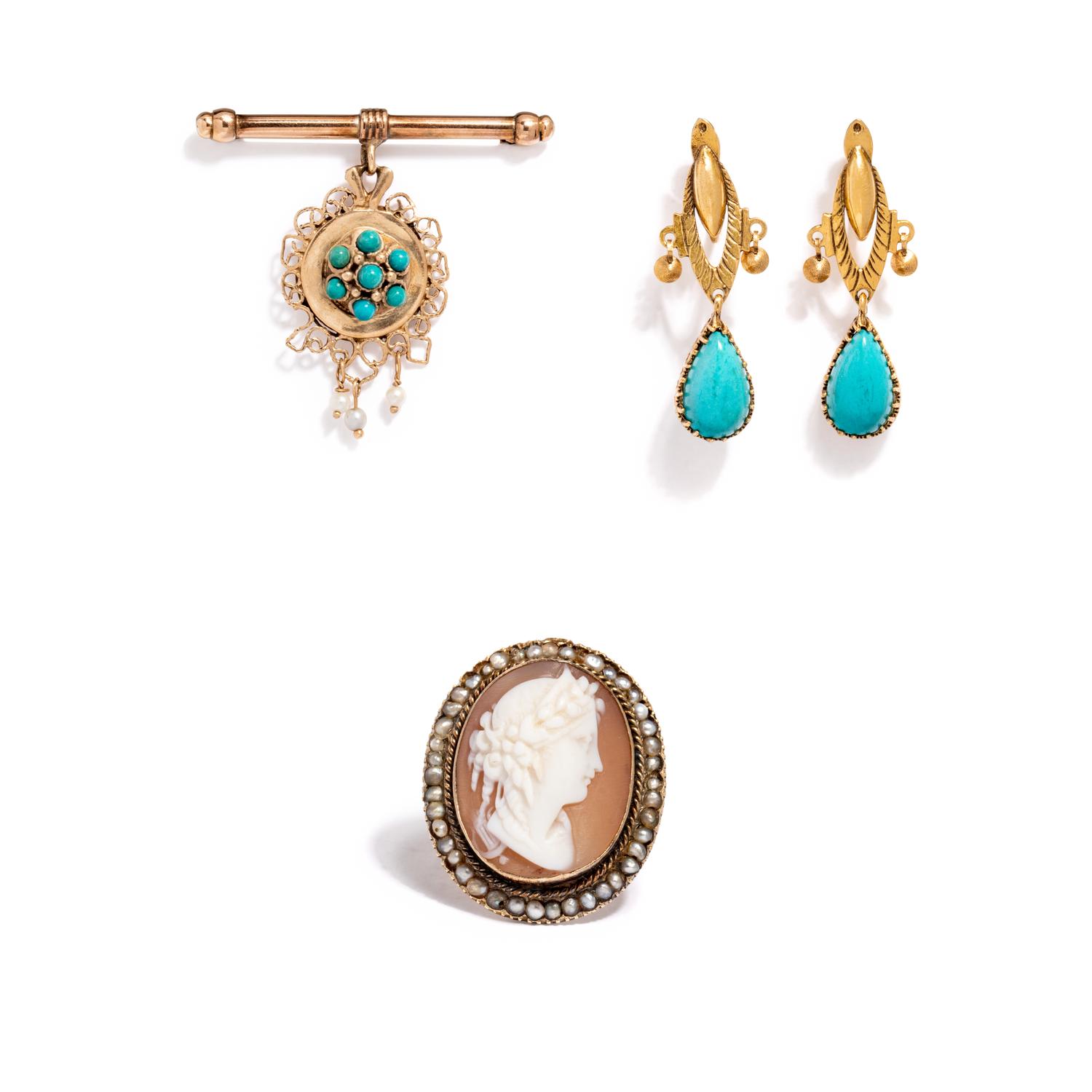 COLLECTION OF YELLOW GOLD AND MULTIGEM JEWELRY
