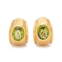 YELLOW GOLD AND PERIDOT EARCLIPS