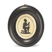 A Wedgwood Caneware and Black Basalt Oval Plaque: "Am I Not a Man and a Brother?"