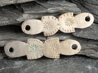Pair of Matching Navajo or Pueblo Rocker Engraved Ingot Decorations