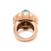 ROSE GOLD, EMERALD AND DIAMOND RING