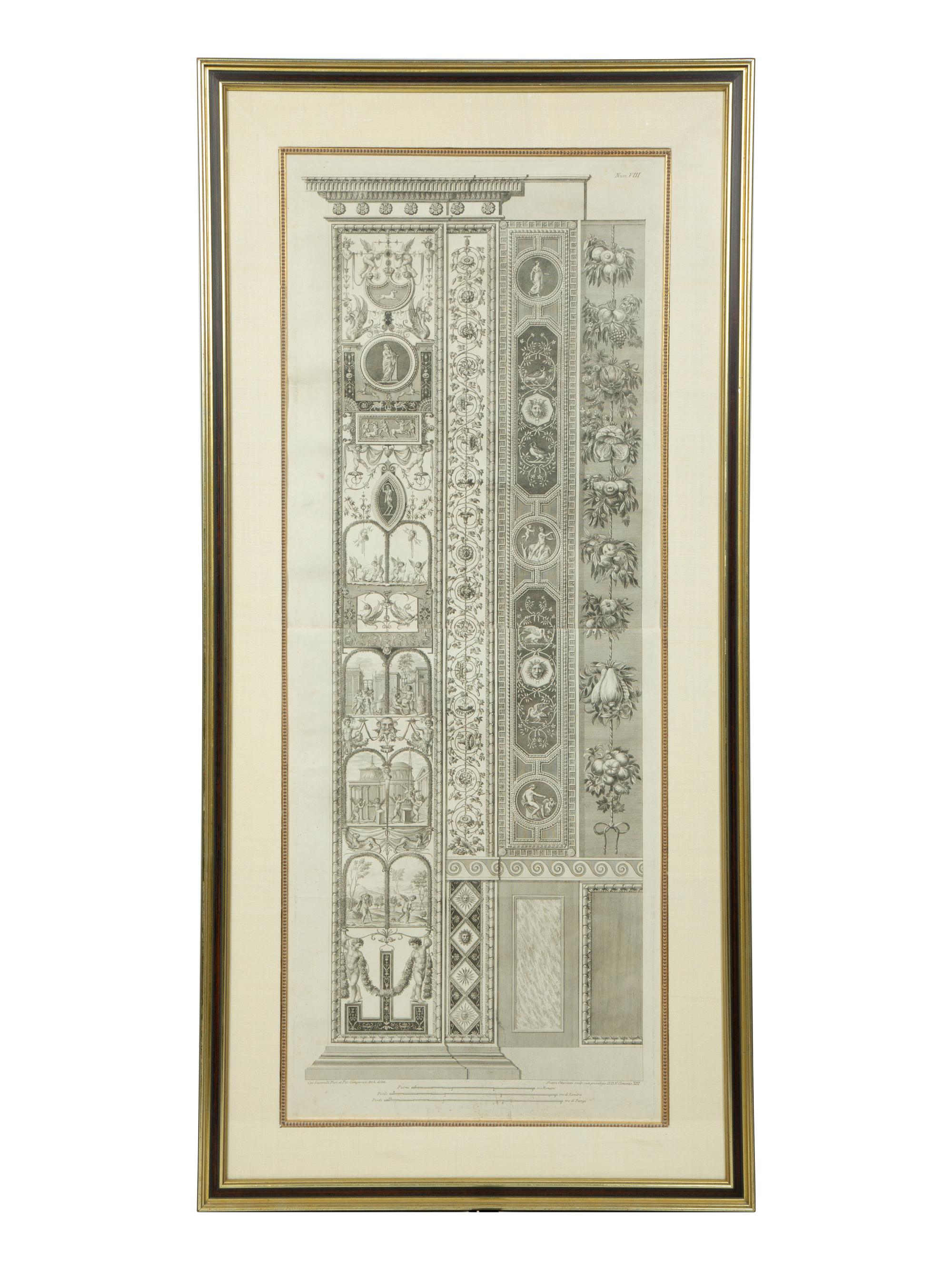 A Set of Six Giovanni Ottaviani Architectural Engravings, After Scaravelli — 19TH CENTURY