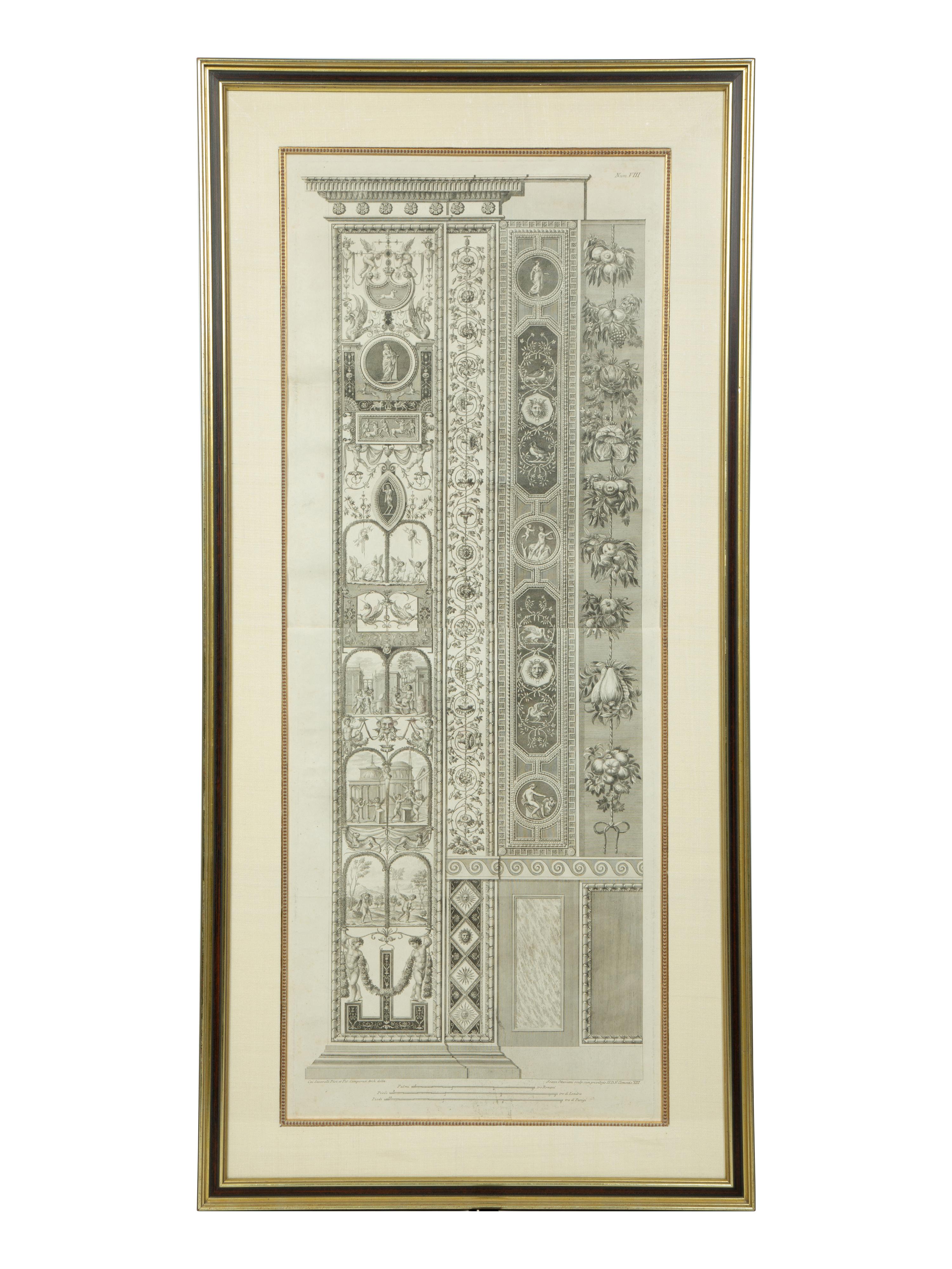 A Set of Six Giovanni Ottaviani Architectural Engravings, After Scaravelli — 19TH CENTURY