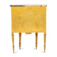 A Miniature Louis XVI Style Gilt Bronze Marble-Top Cabinet