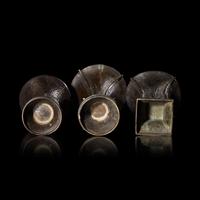 Three Chinese Archaistic Patinated Bronze Vases, Gu, Late Ming to Qing Dynasty 晚明-清 仿古銅花觚三件