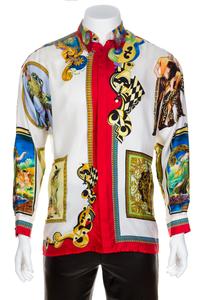 A Gianni Versace Silk Atelier Print Shirt, Size 48.