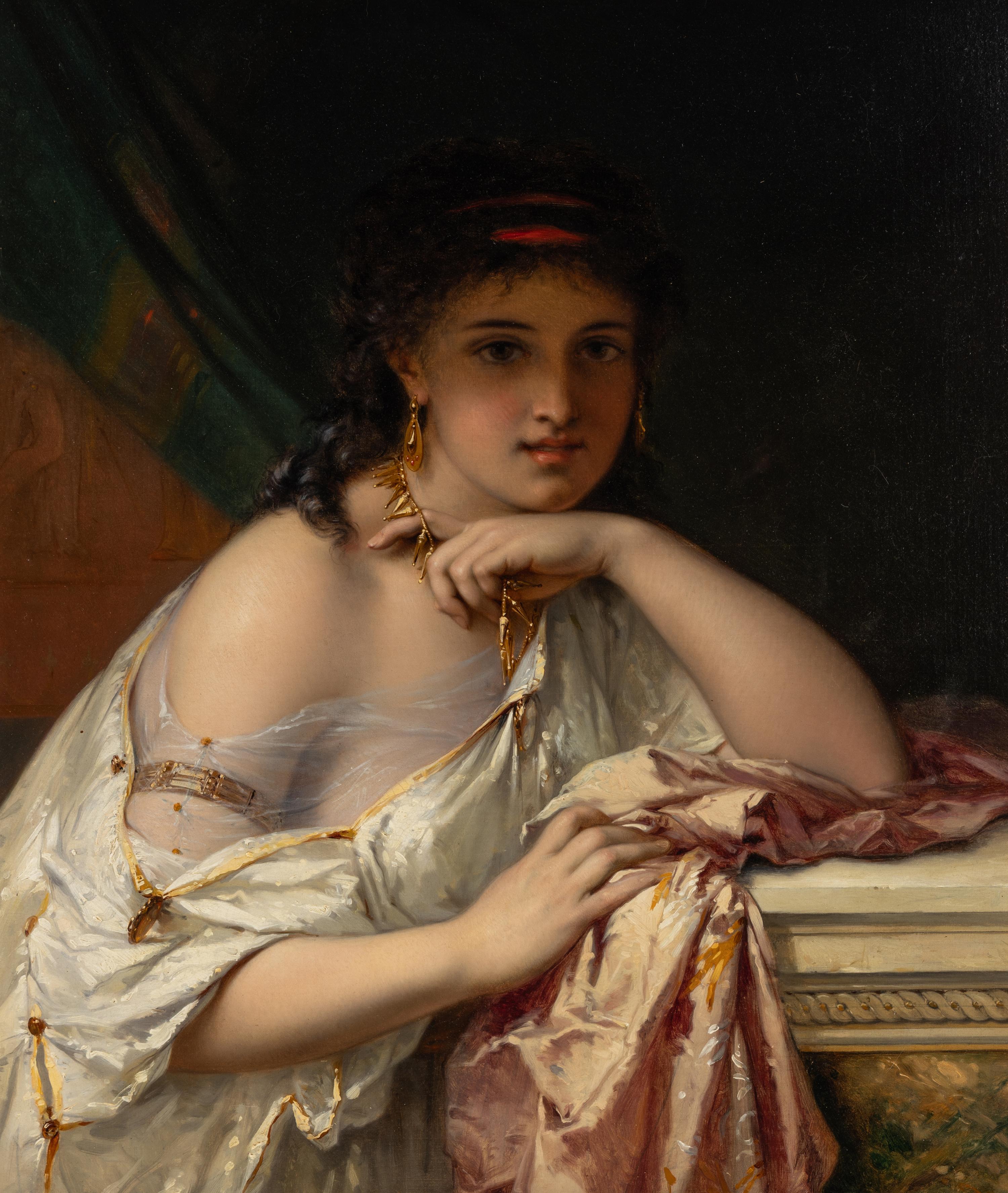 Joseph Coomans (Belgian, 1816-1889) — Young Beauty with Jewelry , 1872