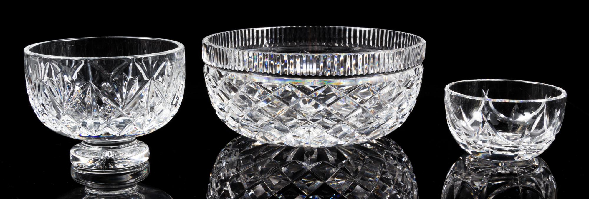 A Collection of Cut Glass Articles Height of tallest 12 1/2 inches.