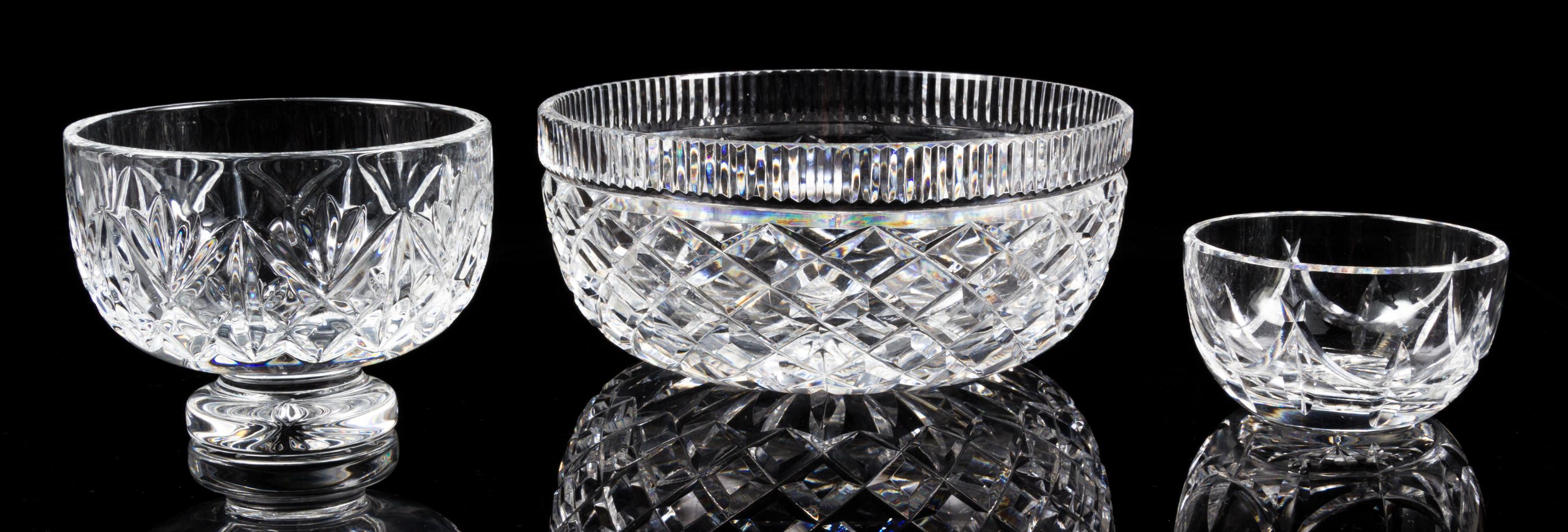 A Collection of Cut Glass Articles Height of tallest 12 1/2 inches.