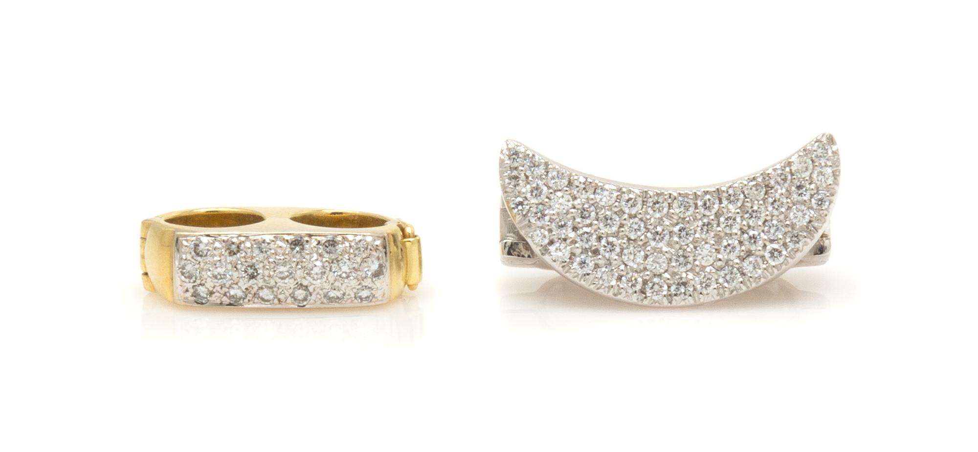 A Collection of Gold and Diamond Pearl Shorteners, 8.50 dwts.