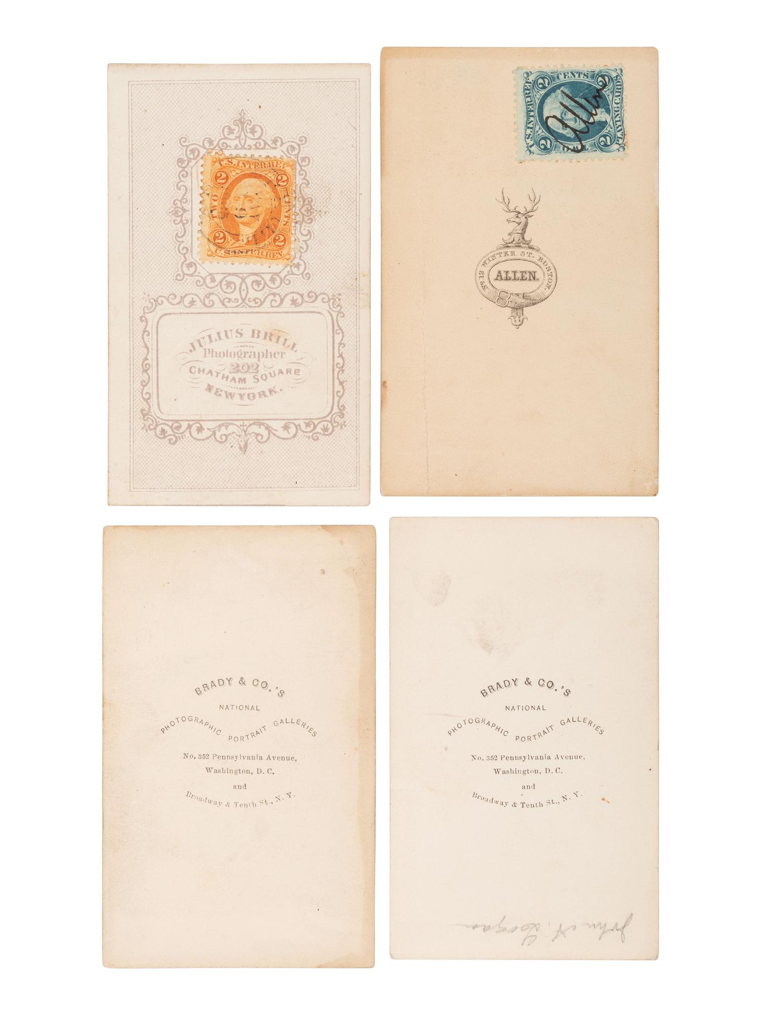 [LINCOLN]. 15 CDVs of Generals and other officers wearing Lincoln mourning pins and bands incl. General LOGAN & Admiral FARRAGUT.