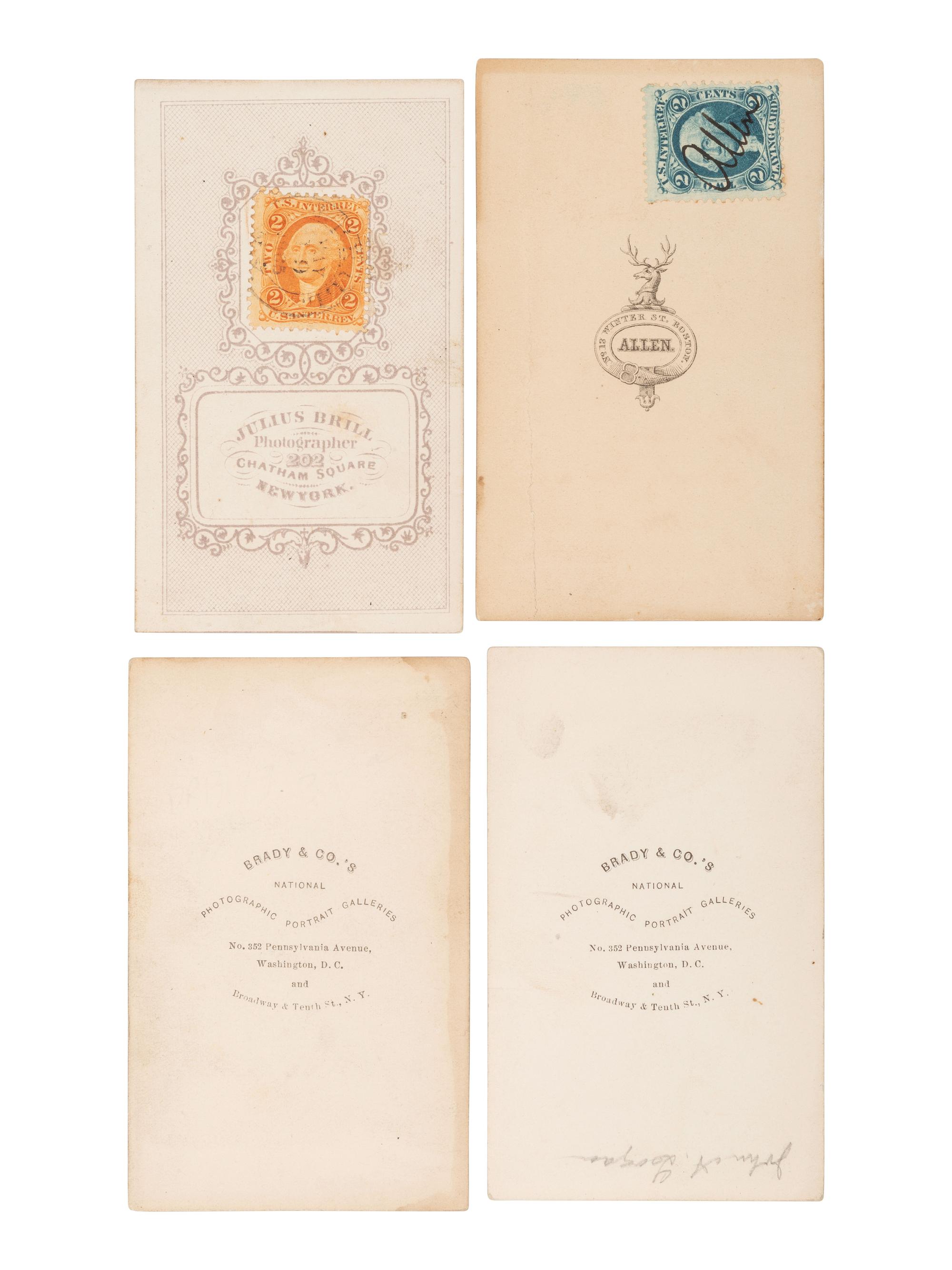 [LINCOLN]. 15 CDVs of Generals and other officers wearing Lincoln mourning pins and bands incl. General LOGAN & Admiral FARRAGUT.